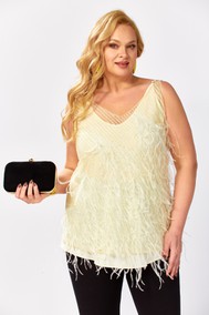 Модель 0349-2 светло-песочный, пайетки, перья AVENUE