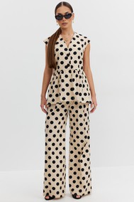 Модель 4453 бежевый+черный горох Vesnaletto