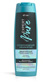 EXPERT PURE Мицеллярный fresh-шампунь для волос и кожи головы СУПЕРОЧИЩЕНИЕ и УВЛАЖНЕНИЕ