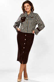 Модель 5618 клетка+коричневый Mira Fashion