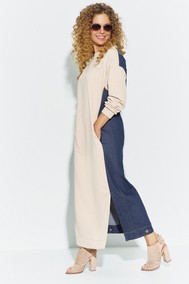 Модель 686 сине-бежевый Euromoda