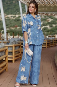 Модель 28843 синий меланж, принт VITTORIA QUEEN