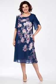 Модель 2209/13 джинс цветы принт Элль-стиль