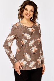 Модель 878.2 капучино/принт серо-оранжевые цветы Swallow