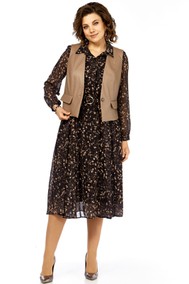 Модель 1380/1 черный + капучино(кружочки) Милора-стиль