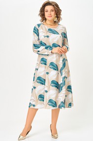 Модель 885.2 бежевый принт «ярко-голубые и белые листья» Swallow