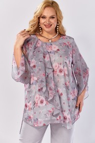 Модель 2460а серый, розовый принт Элль-стиль