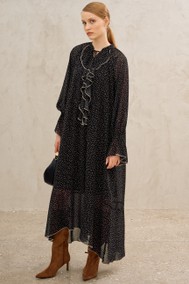 Модель 1681 черный/принт горох Lokka