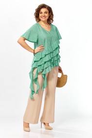 Модель 5696 зеленый+бежевый  Mira Fashion