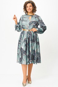 Модель 707.1 принт «тропические листья в светло- бирюзовых и тёмных оттенках» Swallow