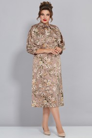 Модель 5451 цветы на бежевом Mira Fashion