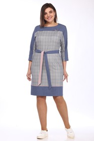 Модель 1551/5 Синий с серым Клетка Lady Style Classic