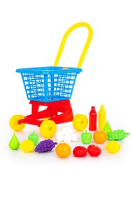 Тележка Supermarket №1 + набор продуктов (в сеточке)