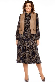 Модель 1380/1 черный + капучино (листья) Милора-стиль