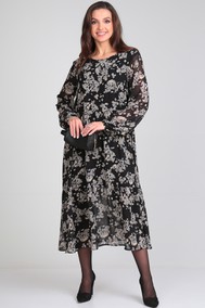 Модель 2717 черный в цветочный  принт Michel Chic