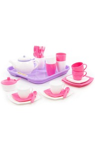 Набор детской посуды Алиса с подносом на 4 персоны (35 элементов) (в сеточке)