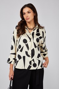 Модель 1182.1 молочный  с черным принтом ALEZA