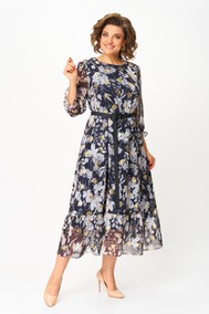 Модель 2483 тёмно-синий с цветами Moda-Versal