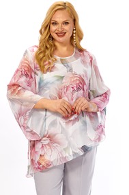 Модель 2467а белый, розовый принт Элль-стиль