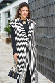 Модель 27173ж черный, молоко полоска VITTORIA QUEEN