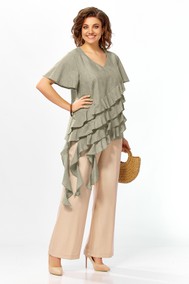 Модель 5696-3 хаки+бежевый Mira Fashion