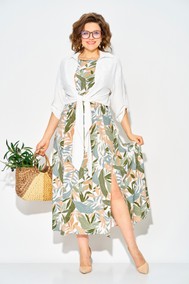 Модель 1530К белый+оттенки зеленого Лилиана