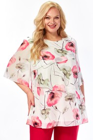 Модель 2465а белый, красные маки Элль-стиль