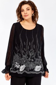 Модель 803.5 чёрный, принт белые  цветы Swallow