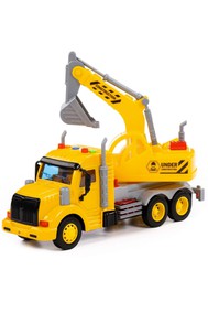 Профи, автомобиль-экскаватор инерционный (со светом и звуком)
