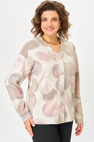 Модель 889.1 молочный/принт круги в тёмно-бежевых оттенках Swallow