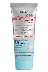 #CleanSkin с серебром для проблемной кожи Маскирующий ВВ-крем с себорегулирующим действием SPF15