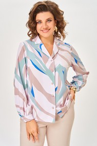 Модель 772.4 пудровый, в мятный, бежевый и ярко-голубой принт Swallow