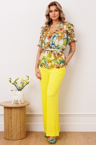 Модель 26-2904 зеленый_цветы Мода-Юрс