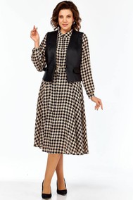 Модель 1380 гусь-лапка + черный Милора-стиль