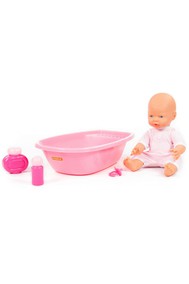 Пупс Весёлый (35 см) с соской и набором для купания (в пакете)