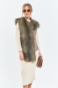 Модель 657 коричневый (мех енота) Euromoda