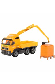 8800 Volvo, автомобиль-кран с манипулятором + конструктор Супер-Микс - 30 элементов на поддоне