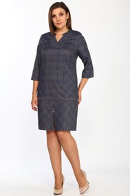 Модель 1465 Синие тона Клетка Lady Style Classic