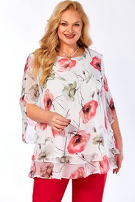 Модель 2213.13 а белый принт маки Элль-стиль