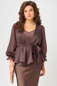 Модель 20762 Туника с поясом шоколад FITA