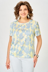 Модель 917 лимонный принт, «голубые цветы» Swallow