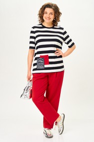 Модель 1452 красный, полоска Michel Chic