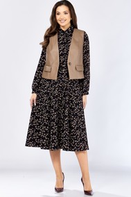 Модель 1380/1 черный + капучино (цветы) Милора-стиль