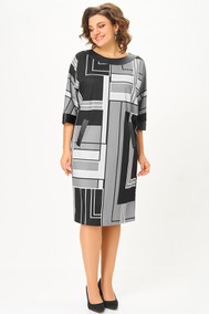 Модель 888 принт «геометрия» в чёрном, сером и молочном цветах Swallow