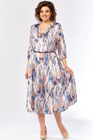 Модель 2462 бежево-голубой принт Элль-стиль