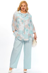 Модель 2466 голубой, принт цветы Элль-стиль