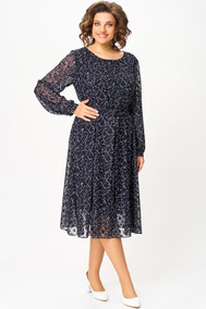 Модель 881 тёмно-синий, принт «белые веточки» Swallow