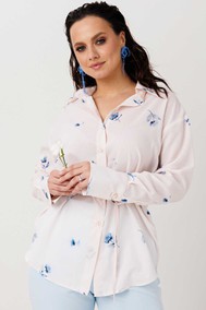 Модель 1308 кремово-розовый, голубые цветы. MisLana