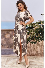 Модель 25703 * бежевый+принт цветы VITTORIA QUEEN