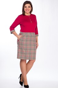 Модель 701 Красный с бежевым Клетка Lady Style Classic